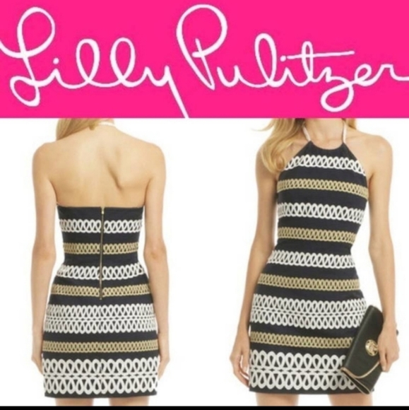 Navy Nautical Cambrey Dress - Picture 3 of 7